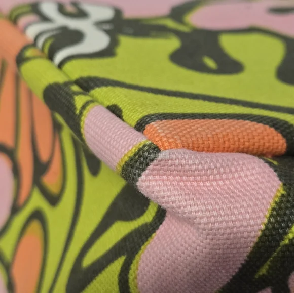 Vntg Manuheali'i (RARE) Multicolor Floral Canvas Tote Bag 10"X10"X6 1/2" Stp 20" - Picture 10 of 12